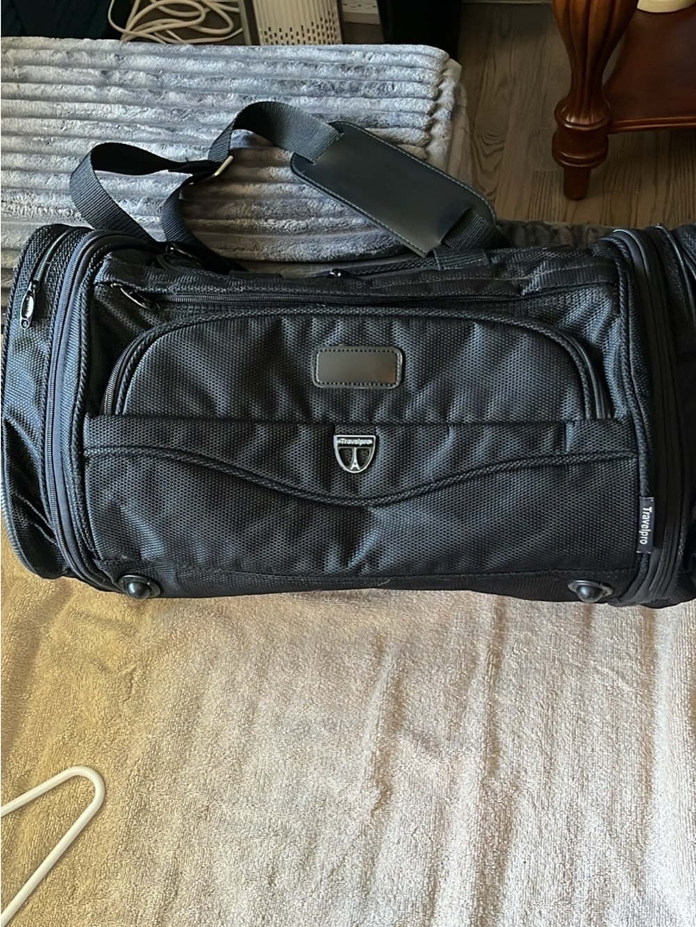 Black Travel Duffel Bag with Shoulder Strap - Men's Weekender